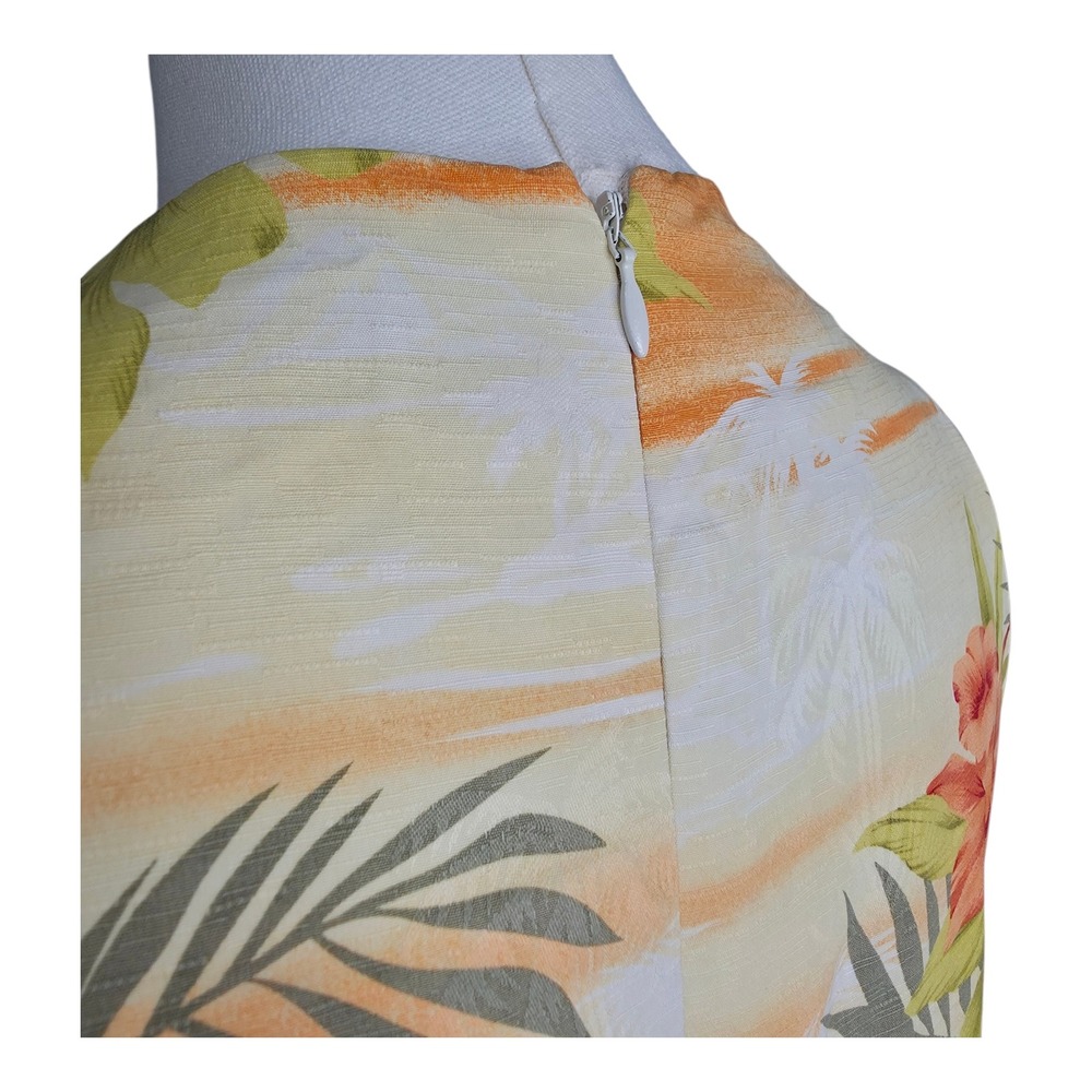 Tommy Bahama Vintage Orange Silk Tropical Floral Palm Tree Sunset‎ Maxi Dress 4 - Picture 7 of 12